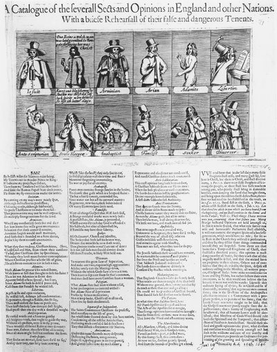 A Catalogue of the Several Sects and Opinions in England and Other Countries, 1646 by English School